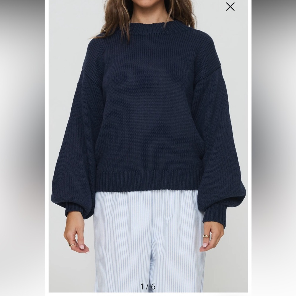 Princess Polly Harmony Balloon Sleeve knit Sweater. S/M